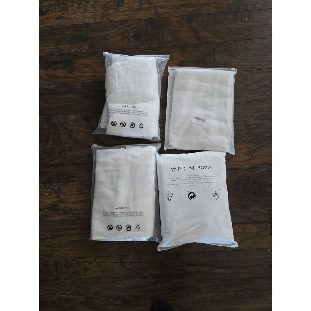 Pottery Barn Four White Linen Curtain Panels 50" X 84" - Picture 9 of 9